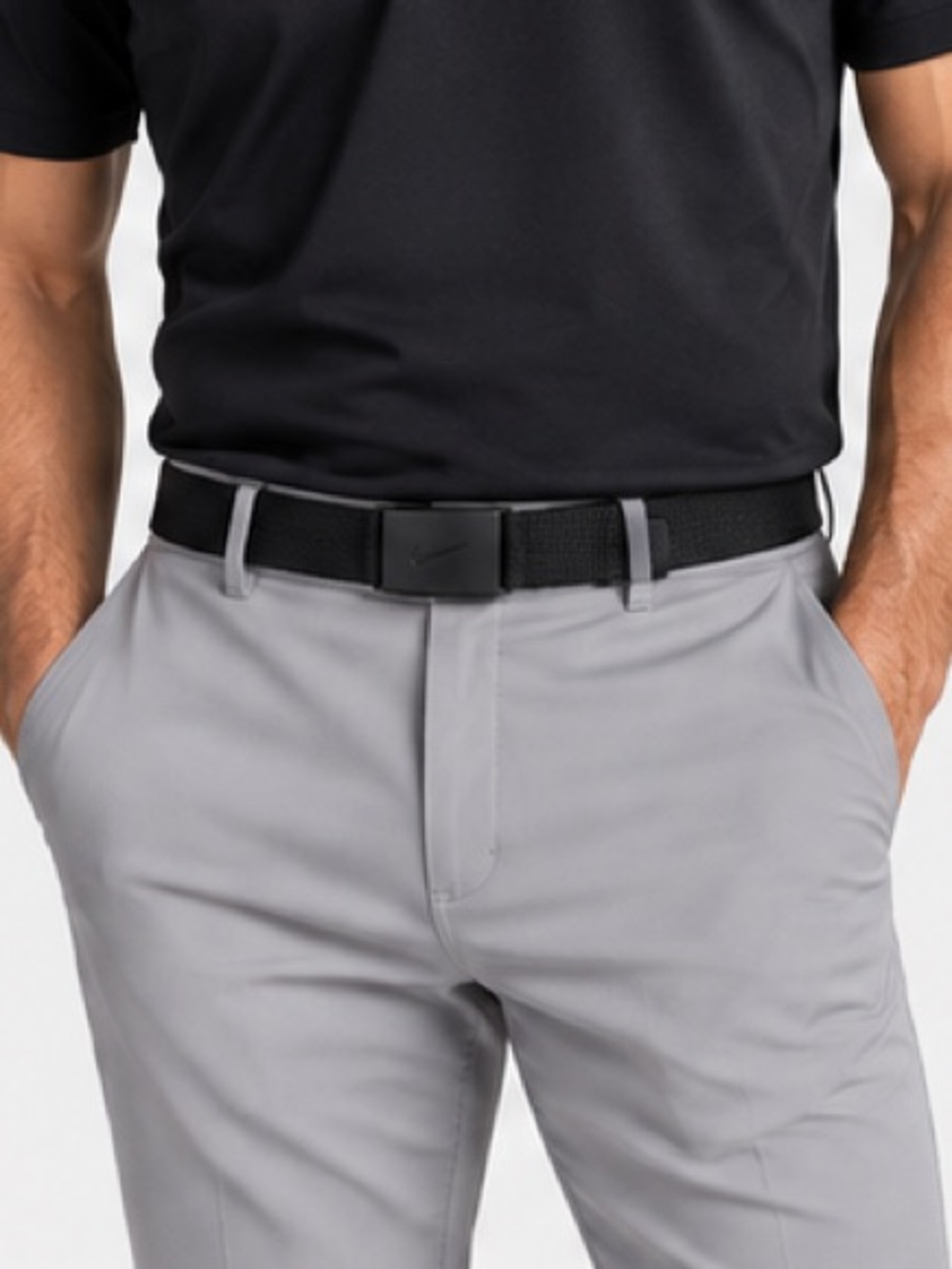 Nike Golf Black Cotton Web Belt Adjustable Cut to Fit One Size